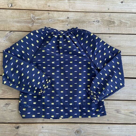 NEW J. Crew Point Sur Ruffle-Neck Popover in Metallic Clip Dot Small - Picture 2 of 4